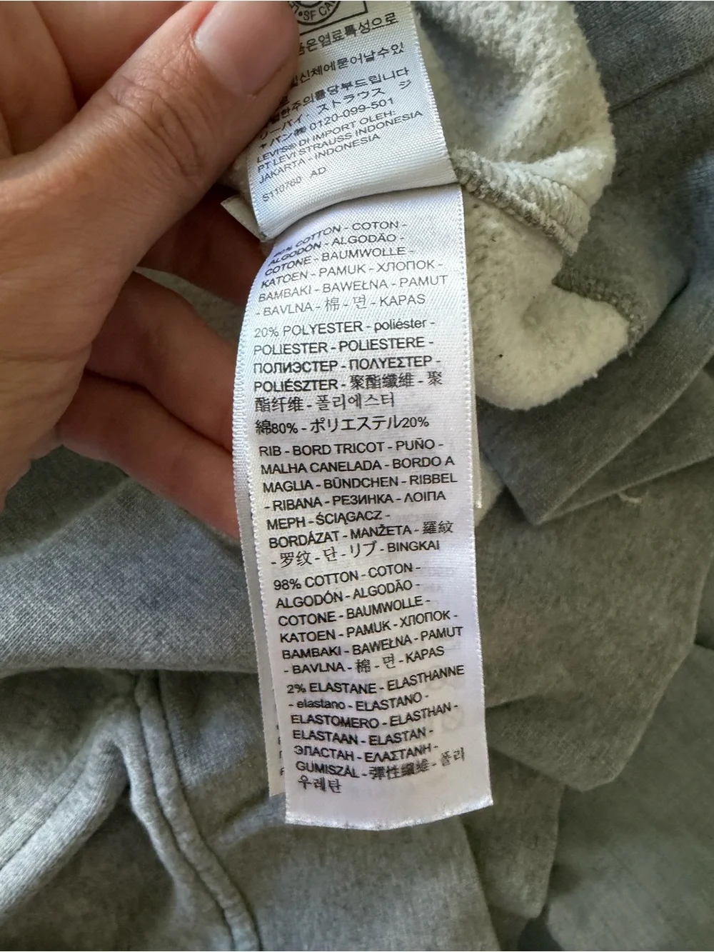 Levi's Men's Gray Logo Hoodie Xl
